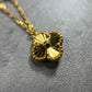 A close-up picture of our elegant 22ct Yellow Gold Hallmarked Clover Necklace—an exquisite and popular piece. This necklace features 3 charming clover designs, each adorned with a flower motif and a secure Lobster Clasp. With a highly polished finish, it radiates timeless allure. Length: 18" (45.7cm). Also available in 3, 5, & 10 Clovers in different lengths. Elevate your style with this versatile and finely crafted gold necklace today.