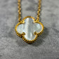 Solitaire Mother Of Pearl Clover Necklace – 22ct Yellow Gold