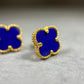 Blue Clover Studs – 22ct Yellow Gold (Medium Clover)