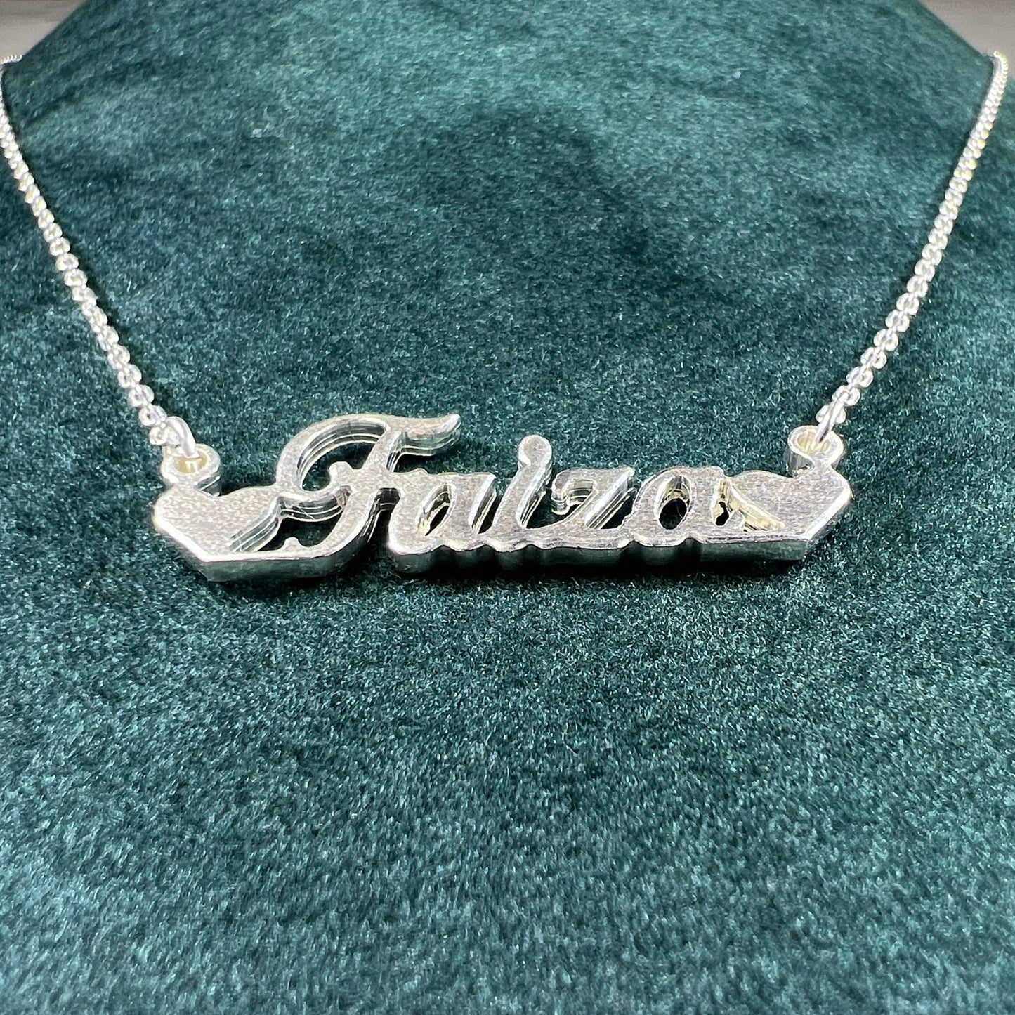 silver name necklace - Solid silver jewellery