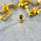 Gold Faceted Sphere Stud