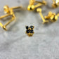 Gold Onyx X Cluster Stud