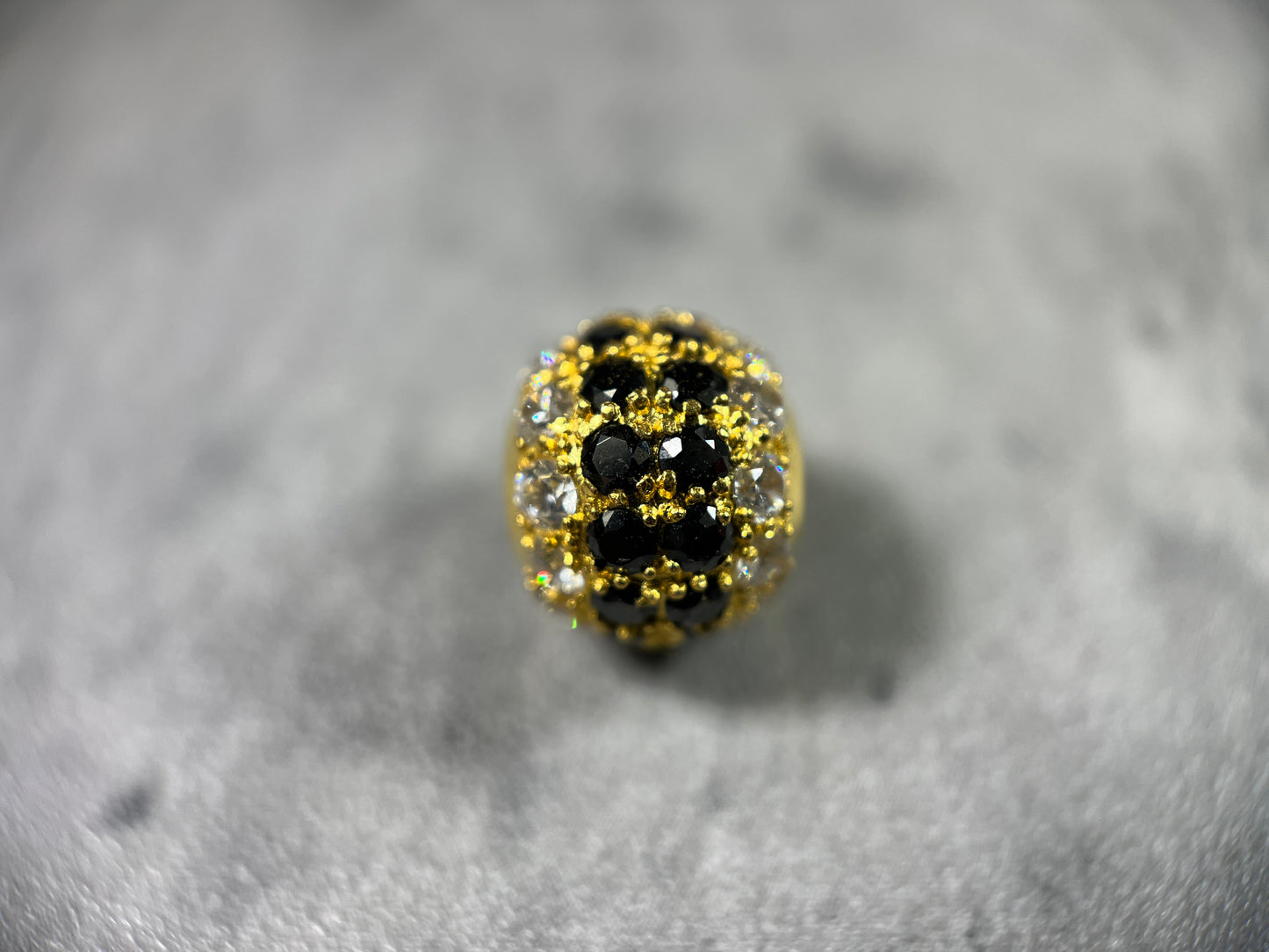 Onyx & Cubic Round Charm Ball Pendant - 22ct Yellow Gold ( Small )