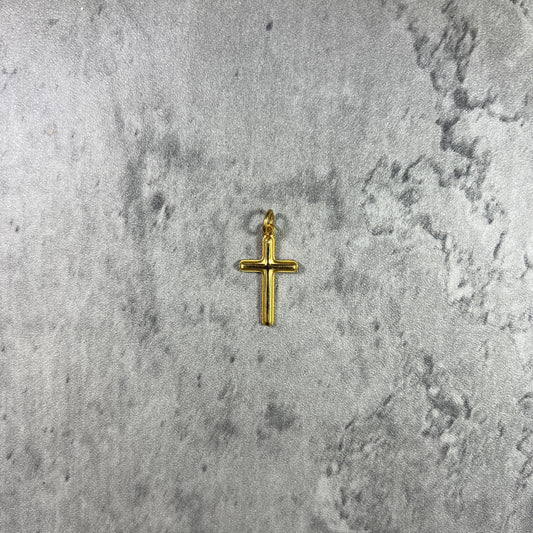 Handmade small cross pendant crafted with care, symbolizing faith and elegance. Contact us for chain pricing and complete your look.