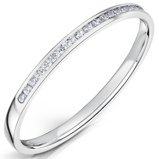 Platinum Channel Set Half Coverage Ring ( Choose your width )