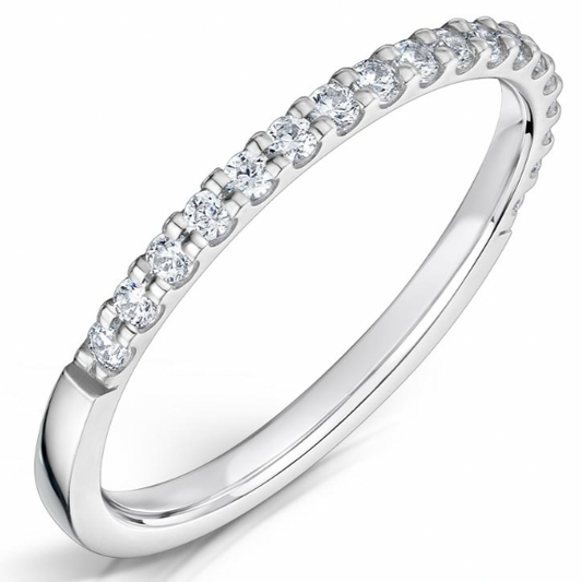 Platinum Micro Claw Set Half Coverage Ring ( Choose your width )