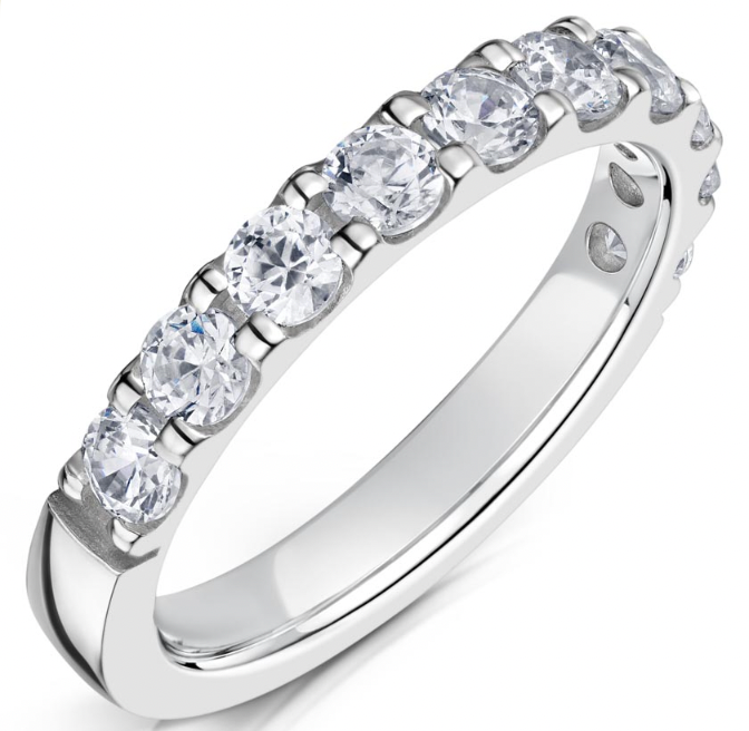 Platinum Micro Claw Set Half Coverage Ring ( Choose your width )