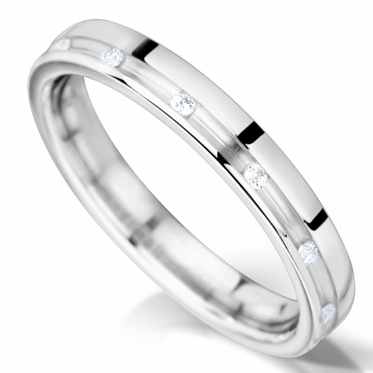 Eternity Half Plain & Diamond Set Ring