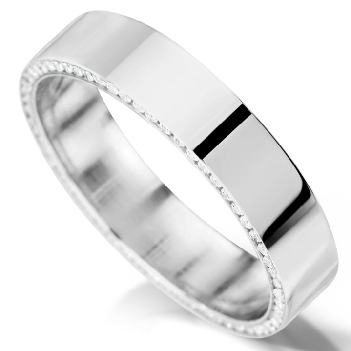 5mm Plain Top Hidden Diamond Eternity Ring