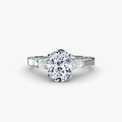Three Stone with Pavé Shoulders