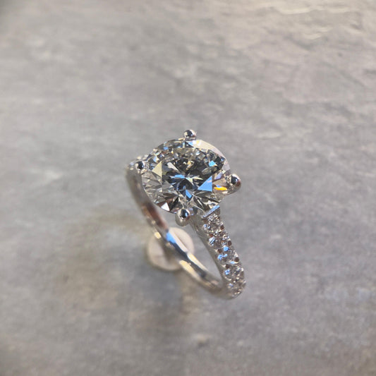 2ct 'Zora' Platinum Diamond Set Solitaire Ring