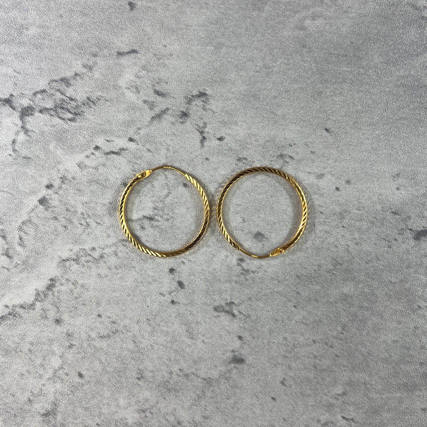 Large Plain Bali/Hoops - 22ct Yellow Gold