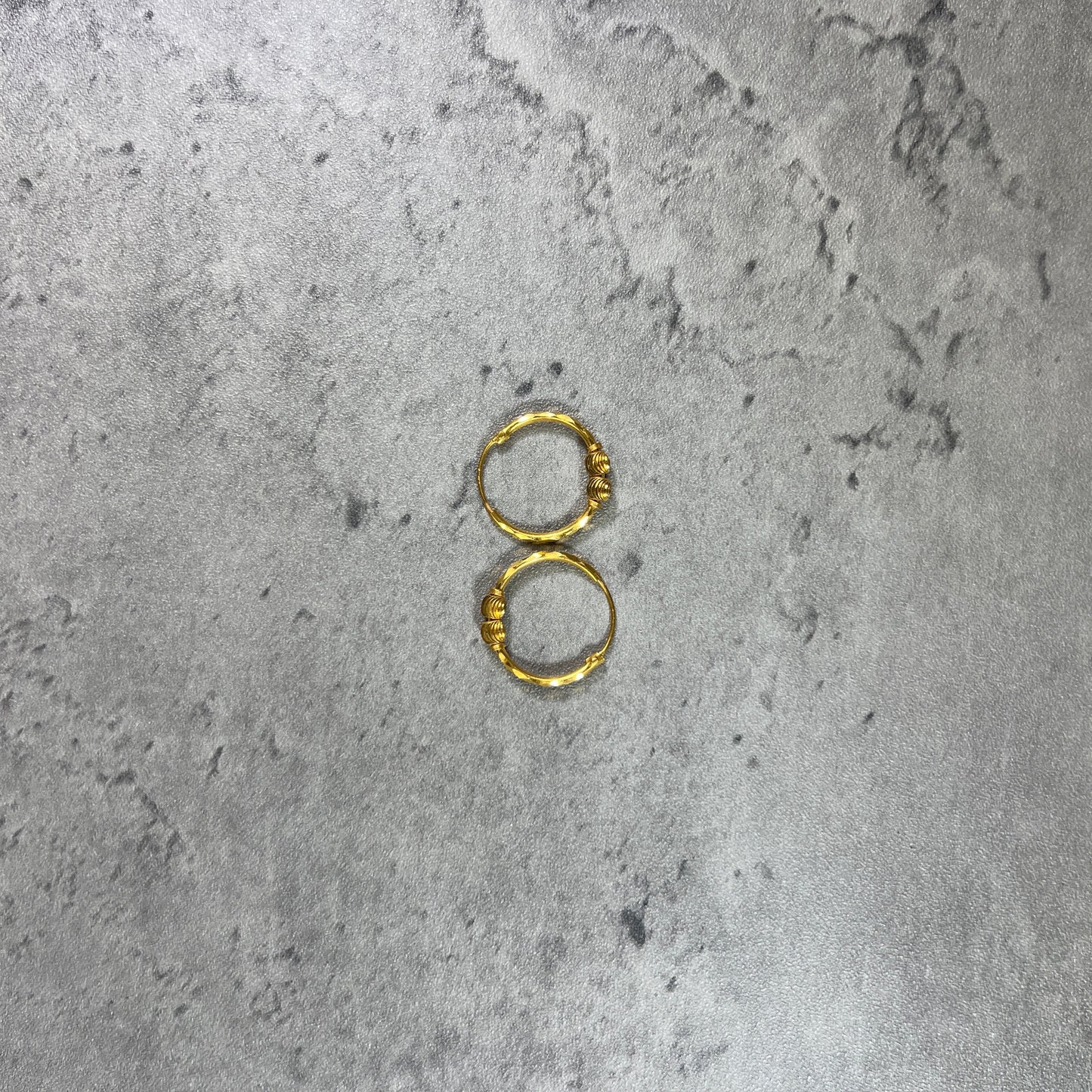 Small Bali/Hoops - Double Ball Style -  22ct Yellow Gold